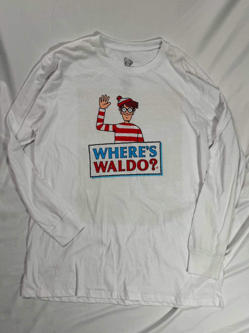 Where's Waldo? White Long-Sleeve Shirt Large